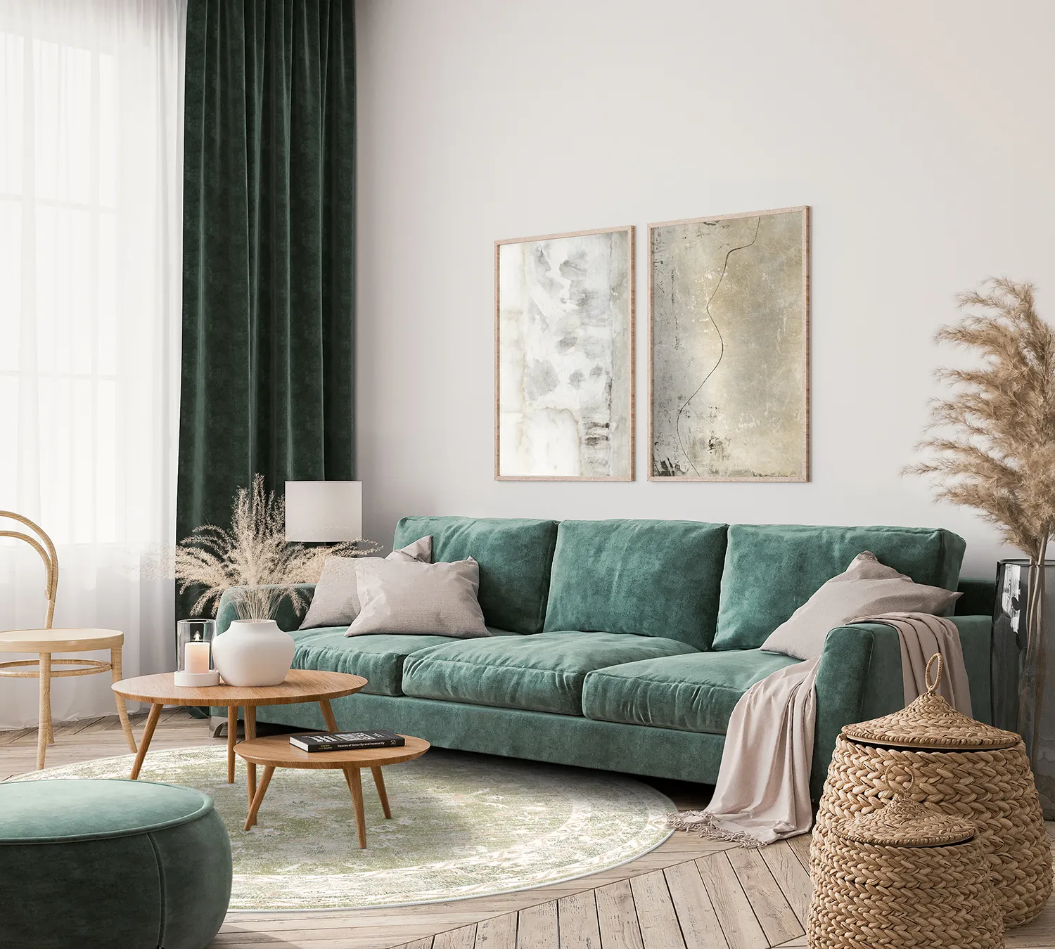 Koberec okrúhly - Gombalia (svetlozelená)