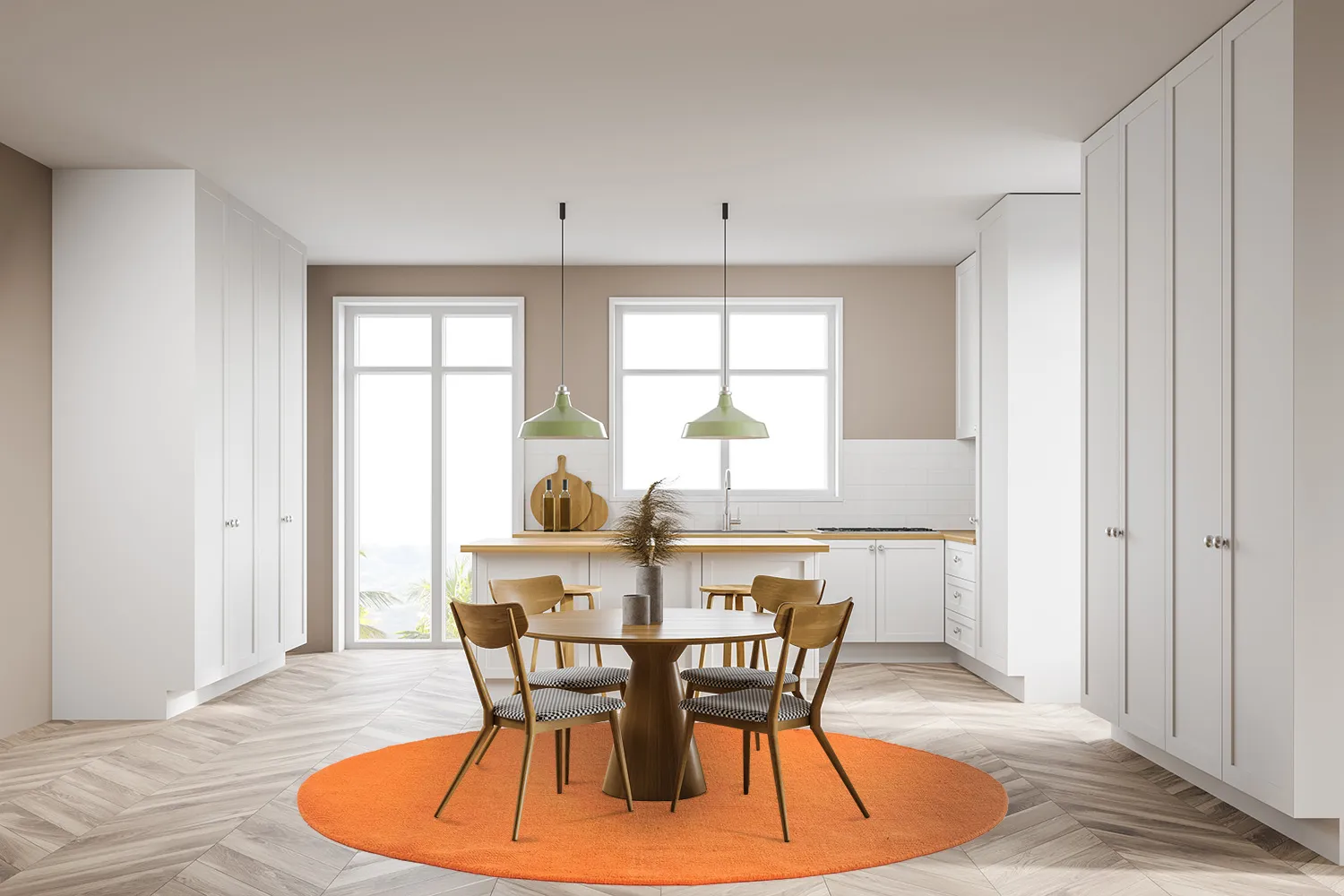 Kruhový koberec - Hamilton (Orange Peel)