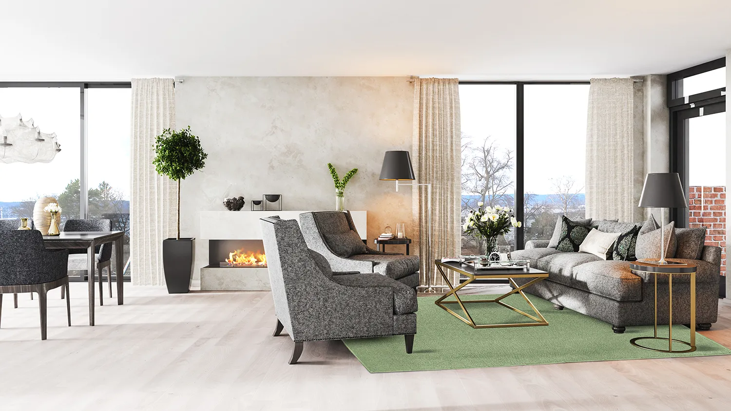 Vlnený koberec - Hamilton (Chive)