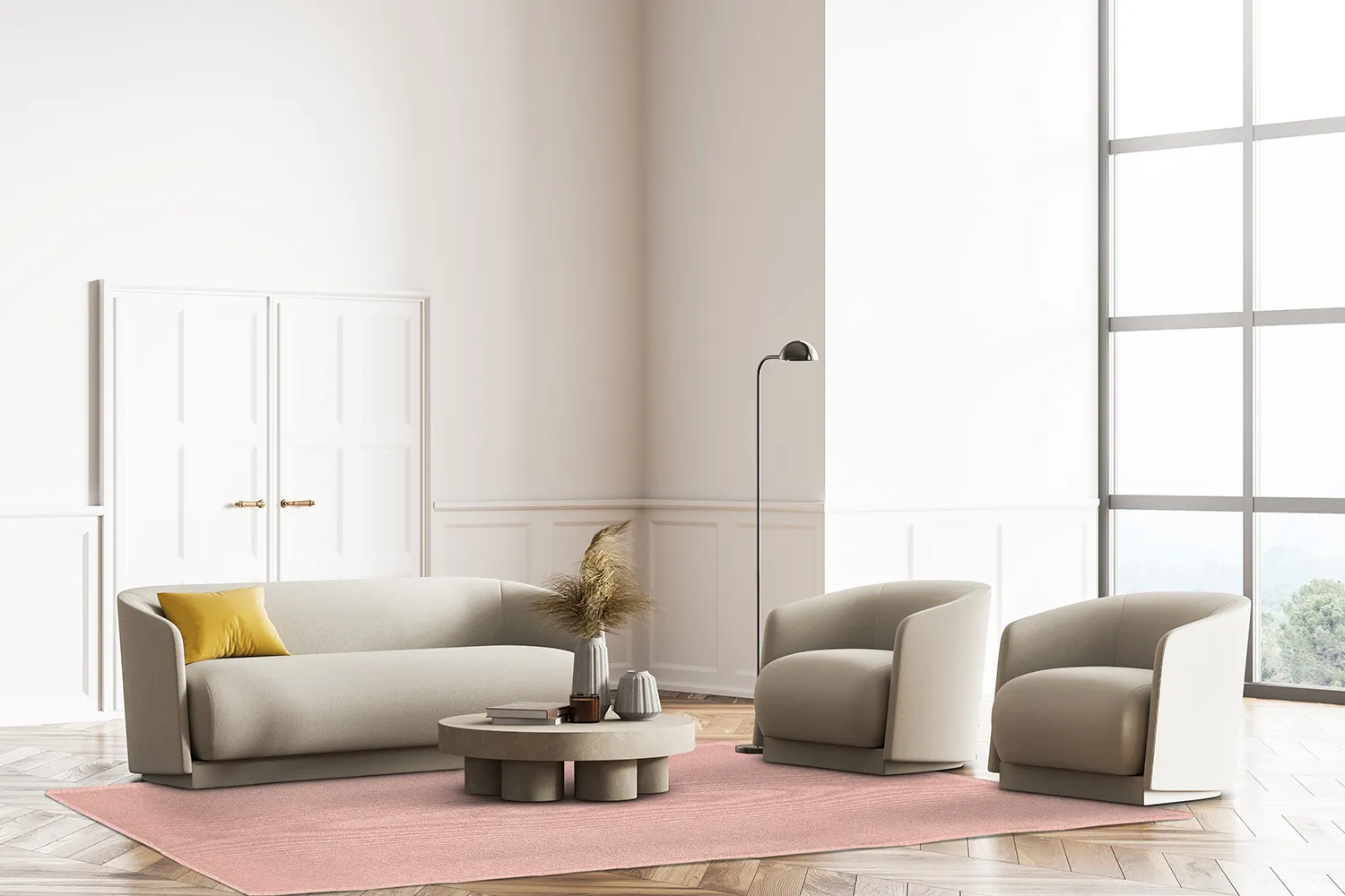 Vlnený koberec - Hamilton (Korálová ružová)