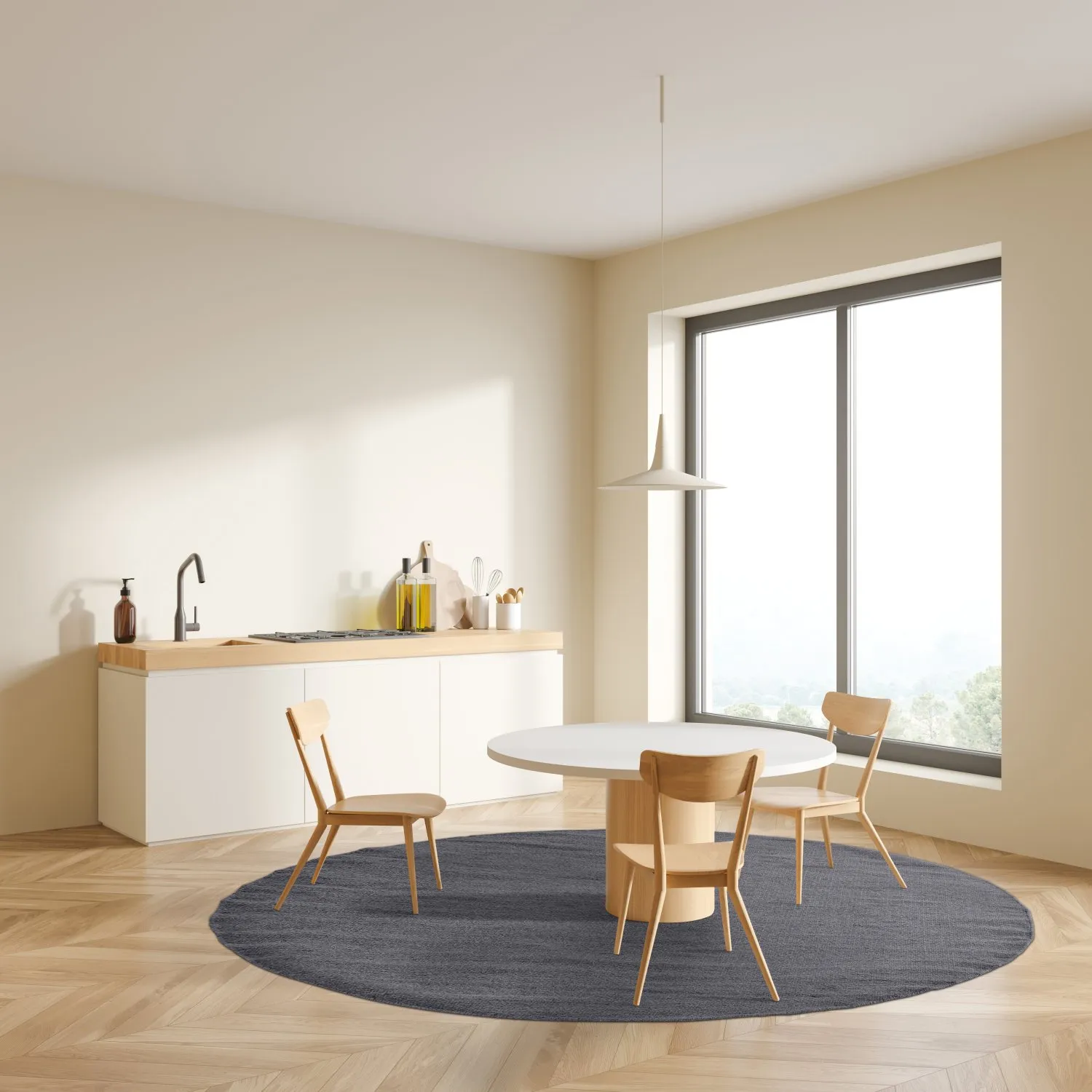 Kruhový koberec - Hamilton (Asphalt)