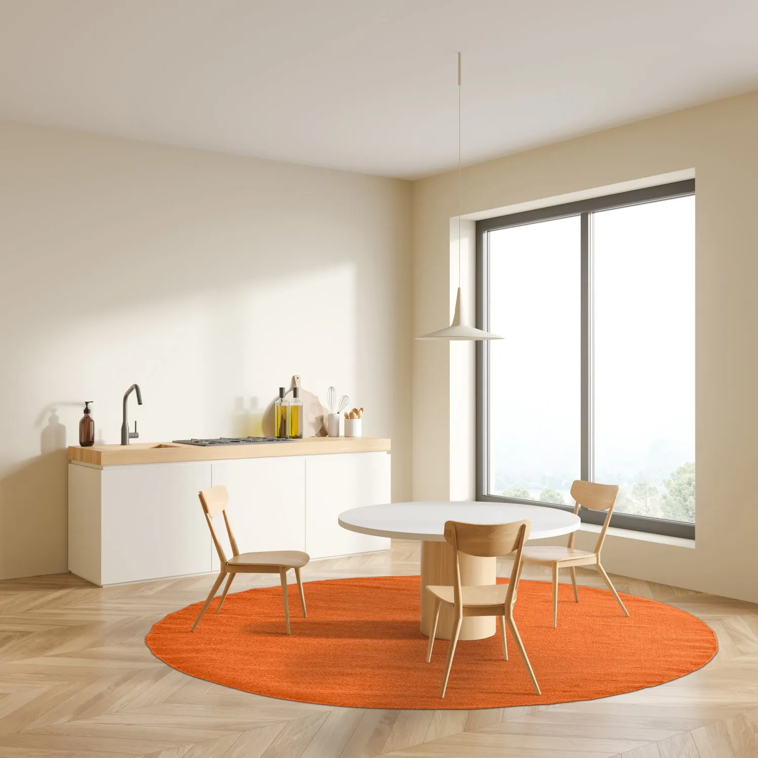 Kruhový koberec - Hamilton (Orange Peel)