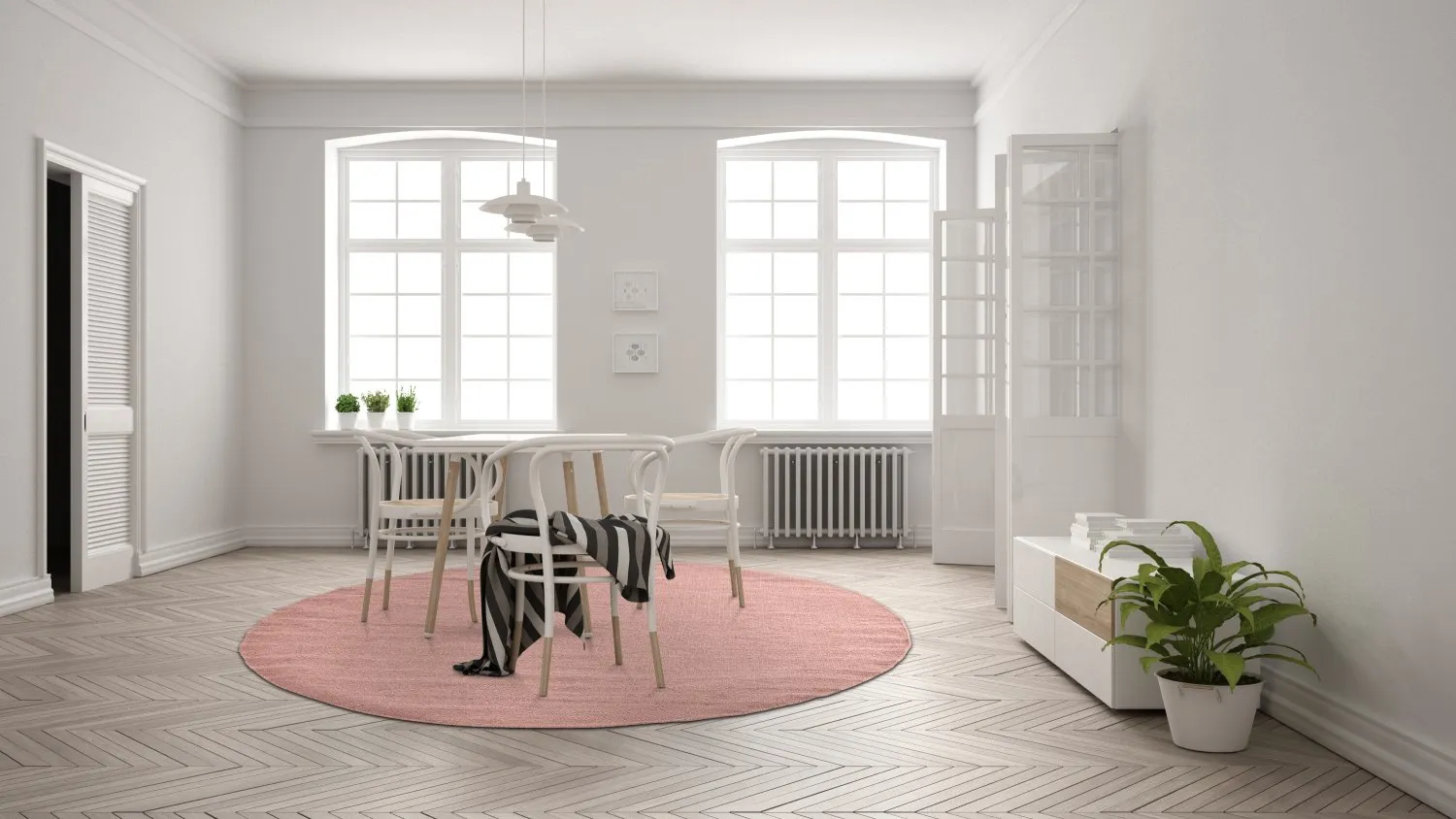 Kruhový koberec - Hamilton (Korálová ružová)