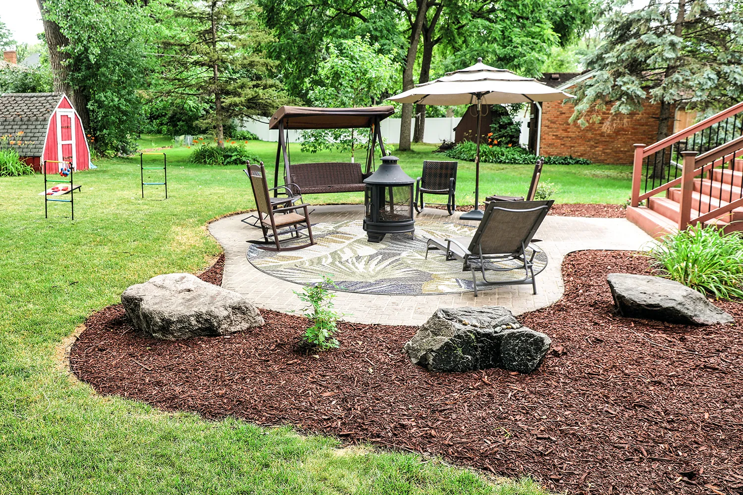 Kruhový koberec - Indoor/Outdoor Havana (tmavomodrá/multi)