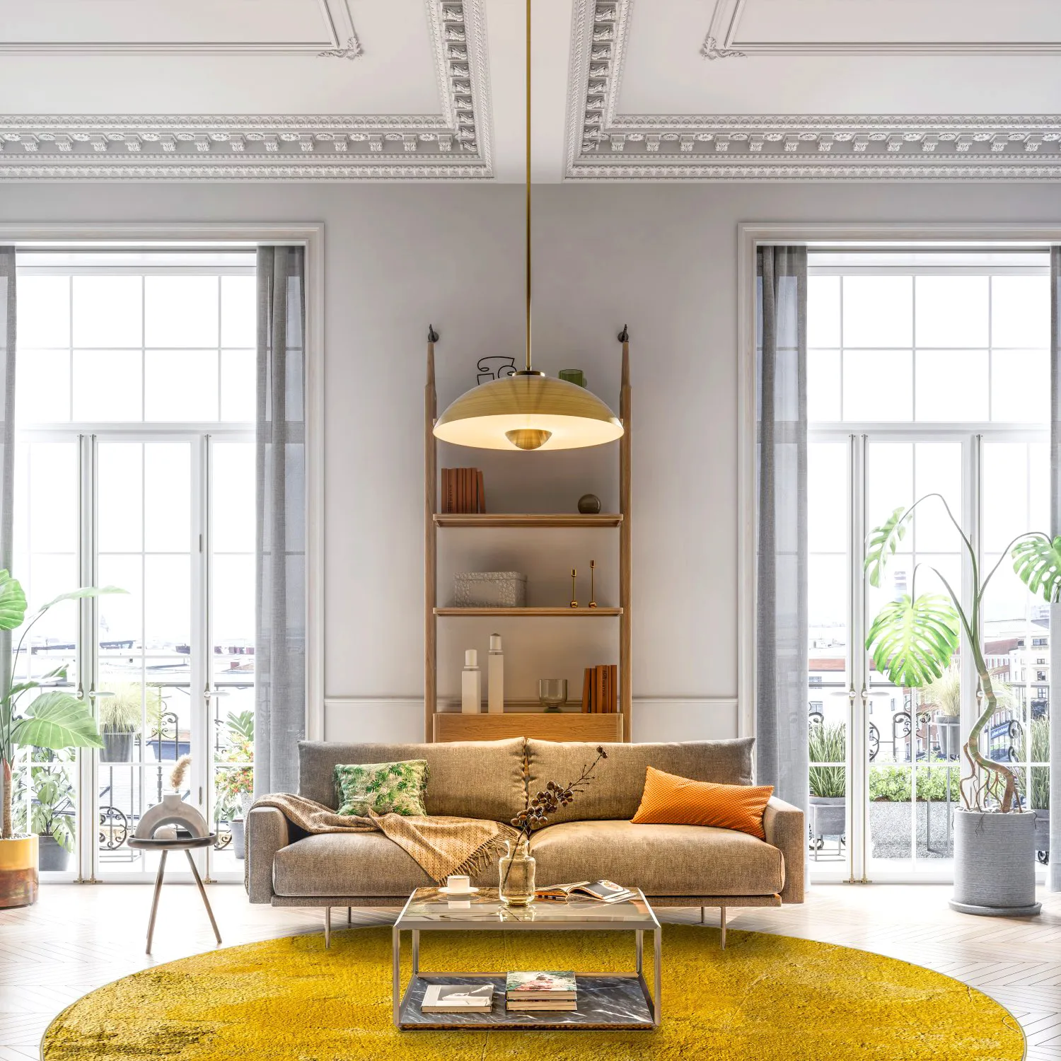 Kruhový koberec - Arbus (zlatý)