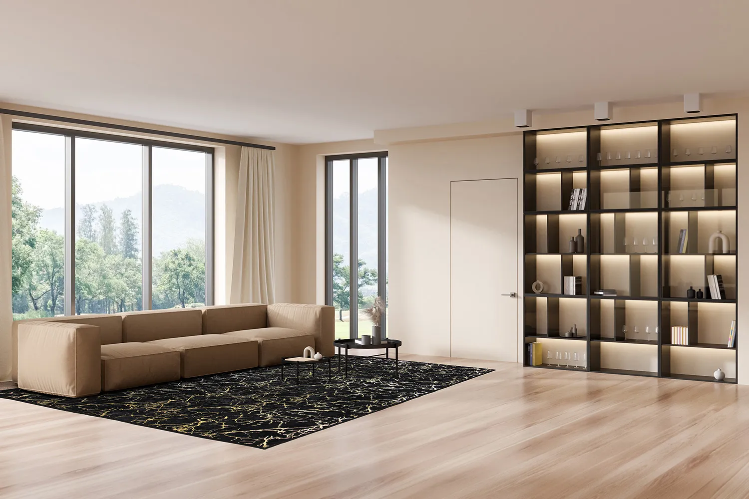 Koberec Wilton - Alden (čierna/zlatá)