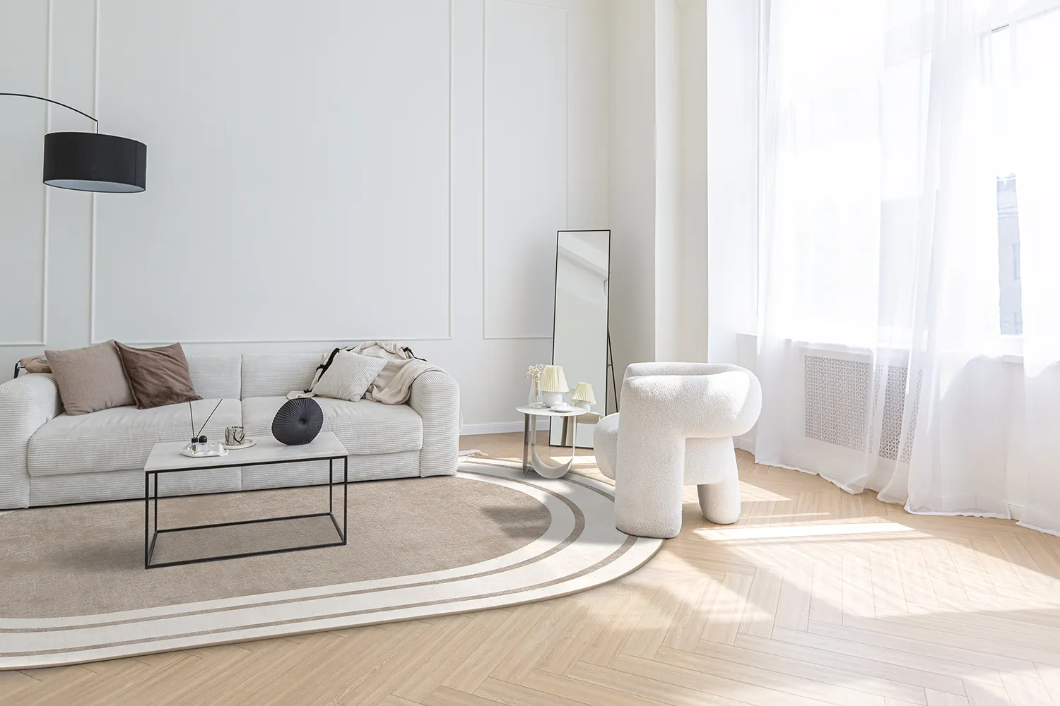 Oválný koberec - Josie (béžová)