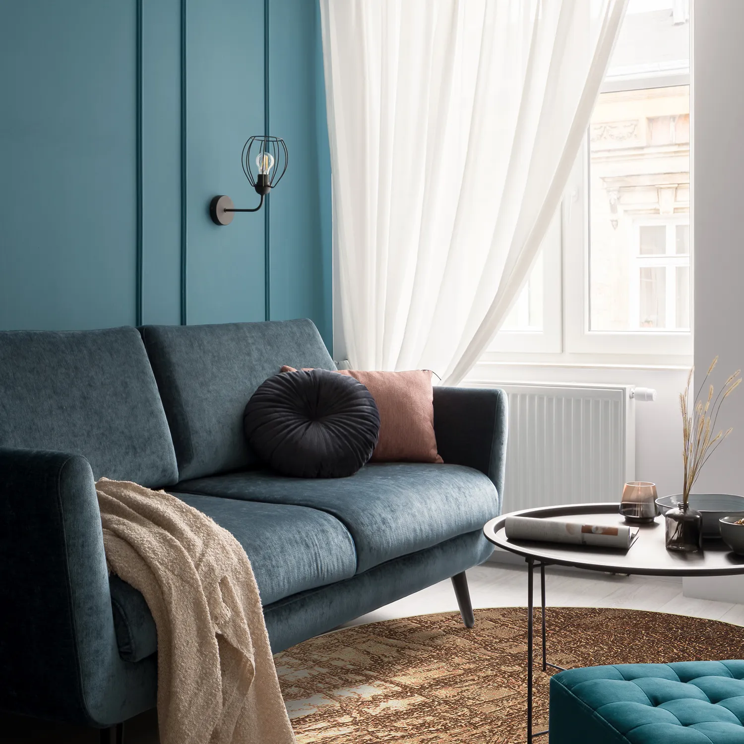 Kruhový koberec - Junes (zlatý)