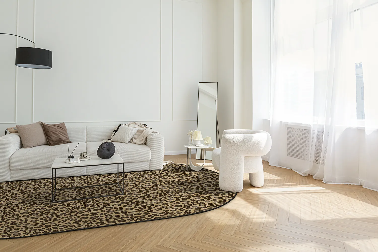 Oválna rohož - Leopard (hnedá)