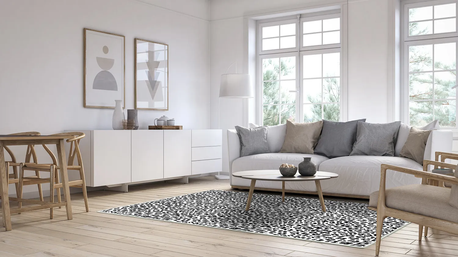 Koberec Wilton - Leopard (čierny/biely)