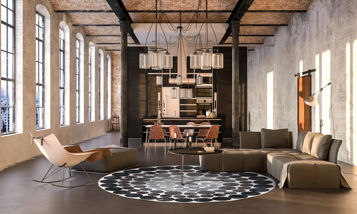 Kruhový koberec - Marineo (antracit)