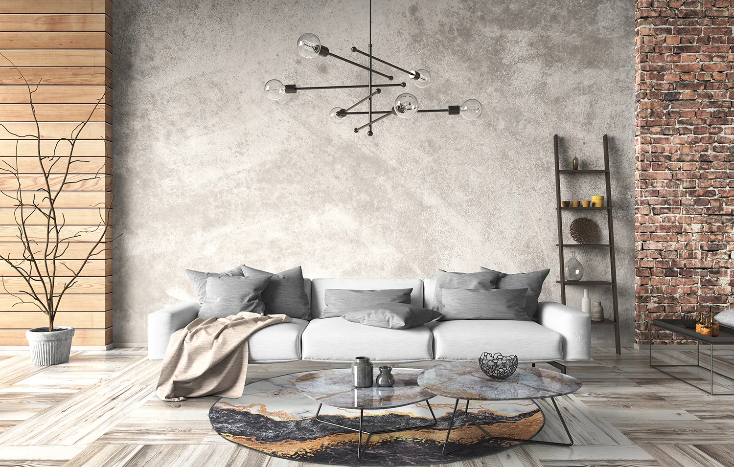 Kruhový koberec - Padova (antracit/oranžová)