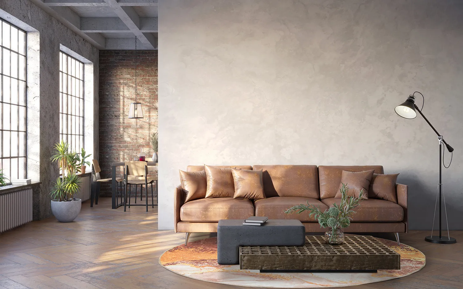 Kruhový koberec - Padova (ružová/multi)