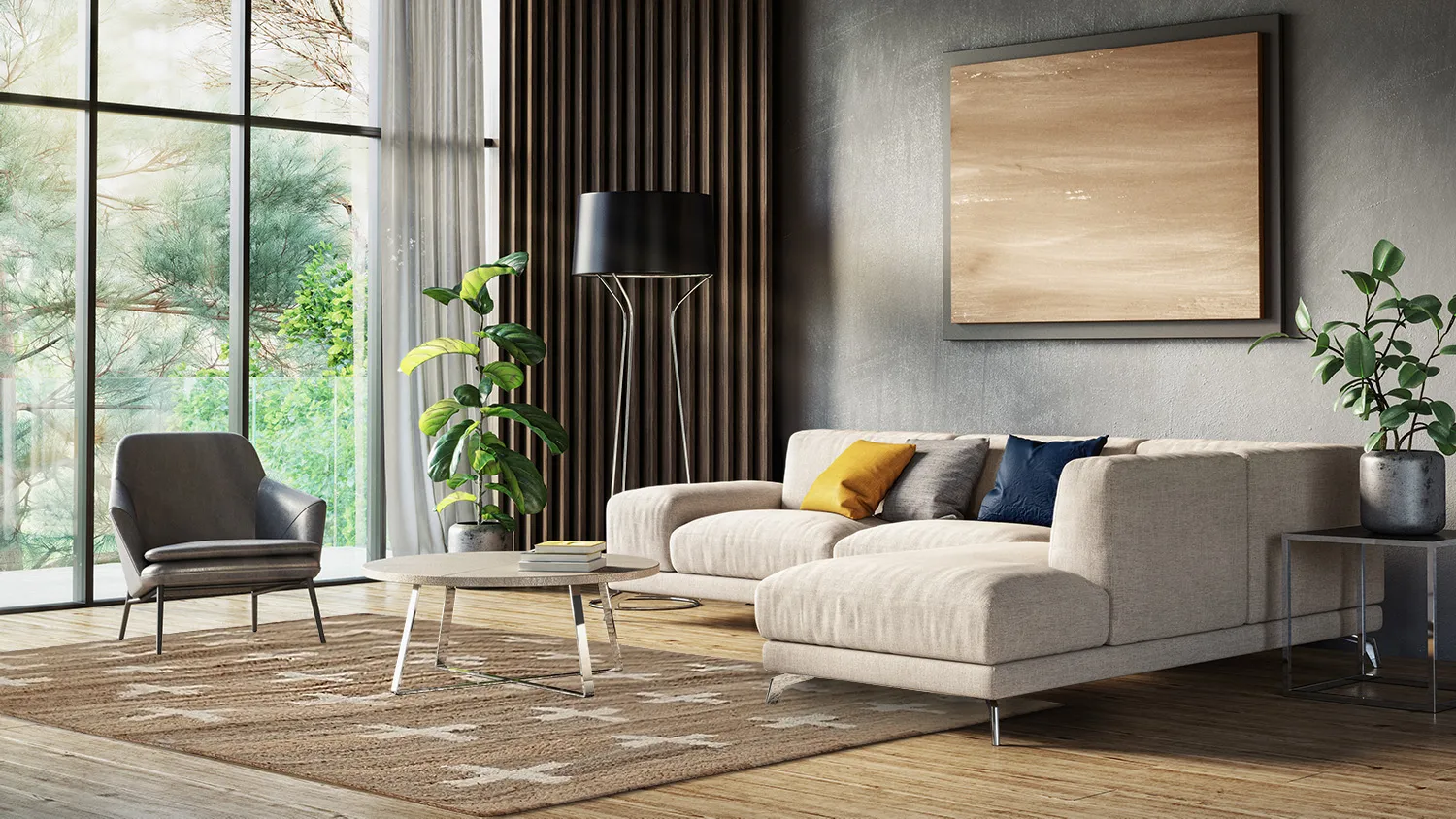 Koberec z vlny - Palma (béžový)