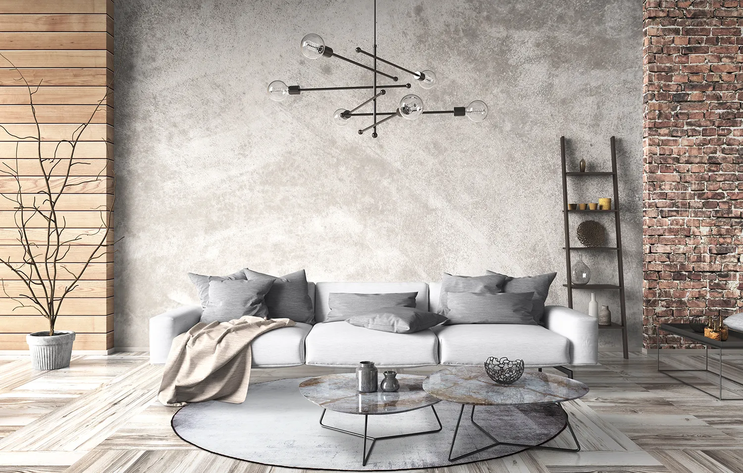 Kruhový koberec - Rosia (modrá/sivá)