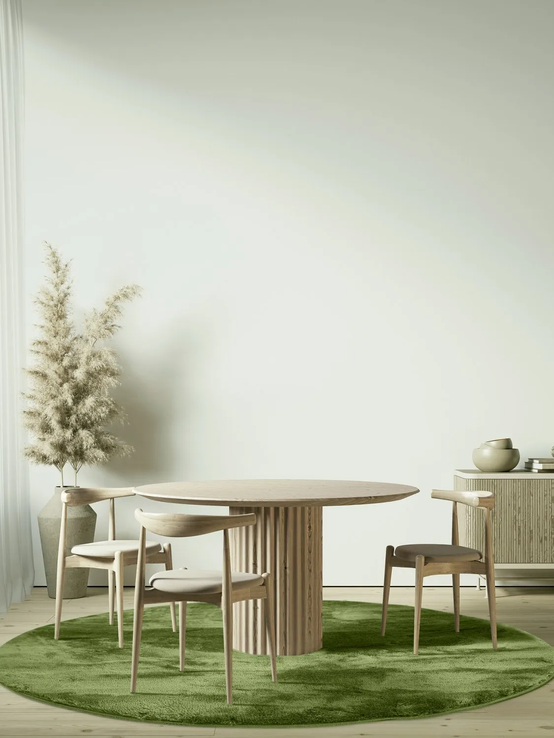 Kruhové koberce - Aranga Super Soft Fur (olivová)