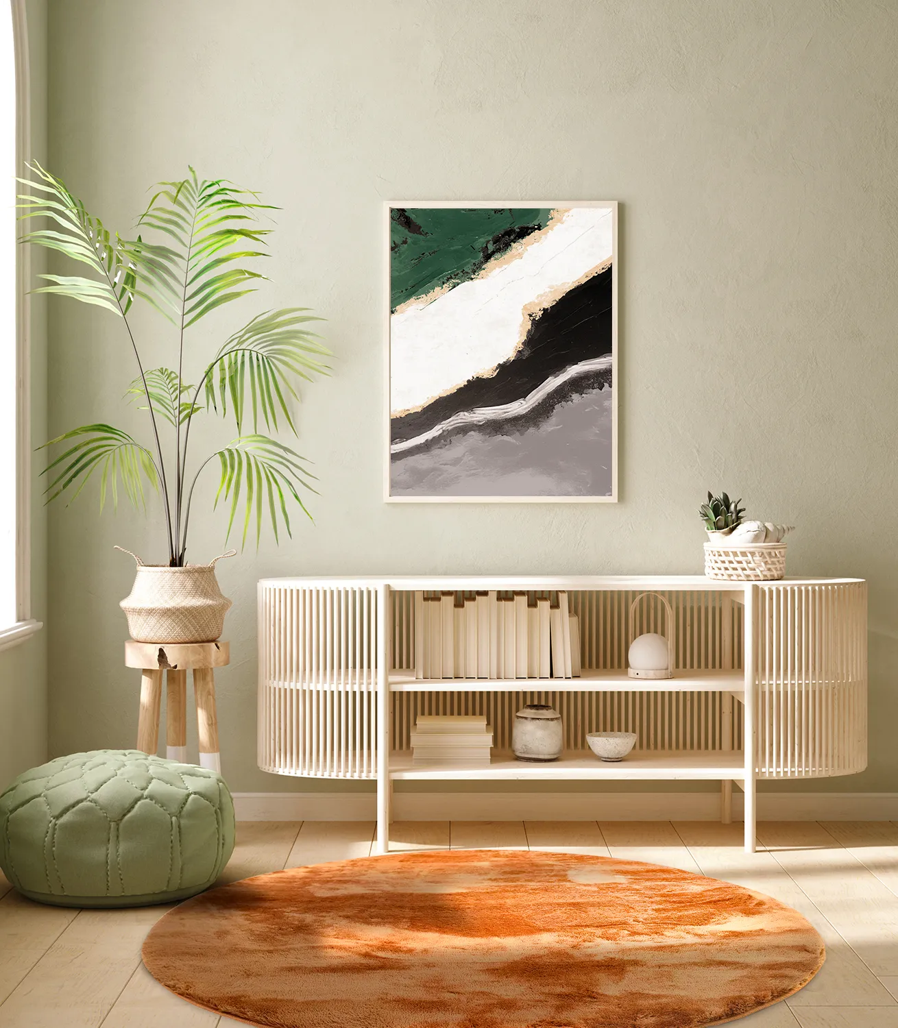 Kruhové koberce - Aranga Super Soft Fur (oranžová)