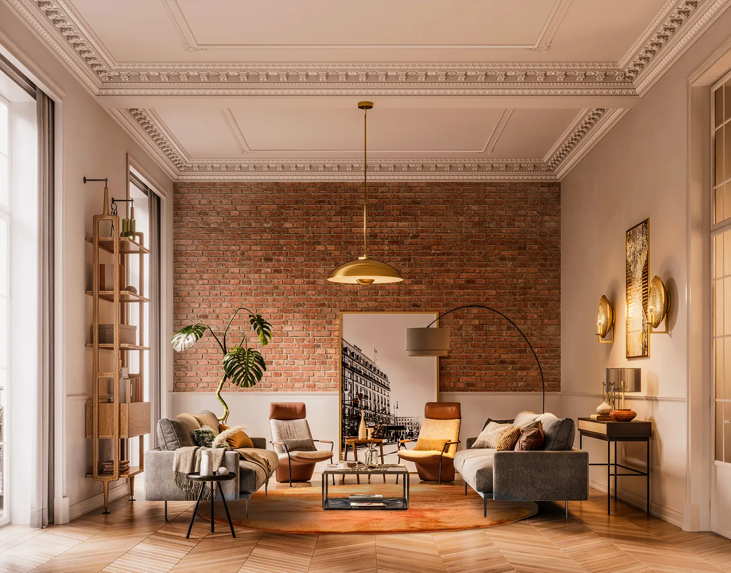 Kruhové koberce - Aranga Super Soft Fur (oranžová)