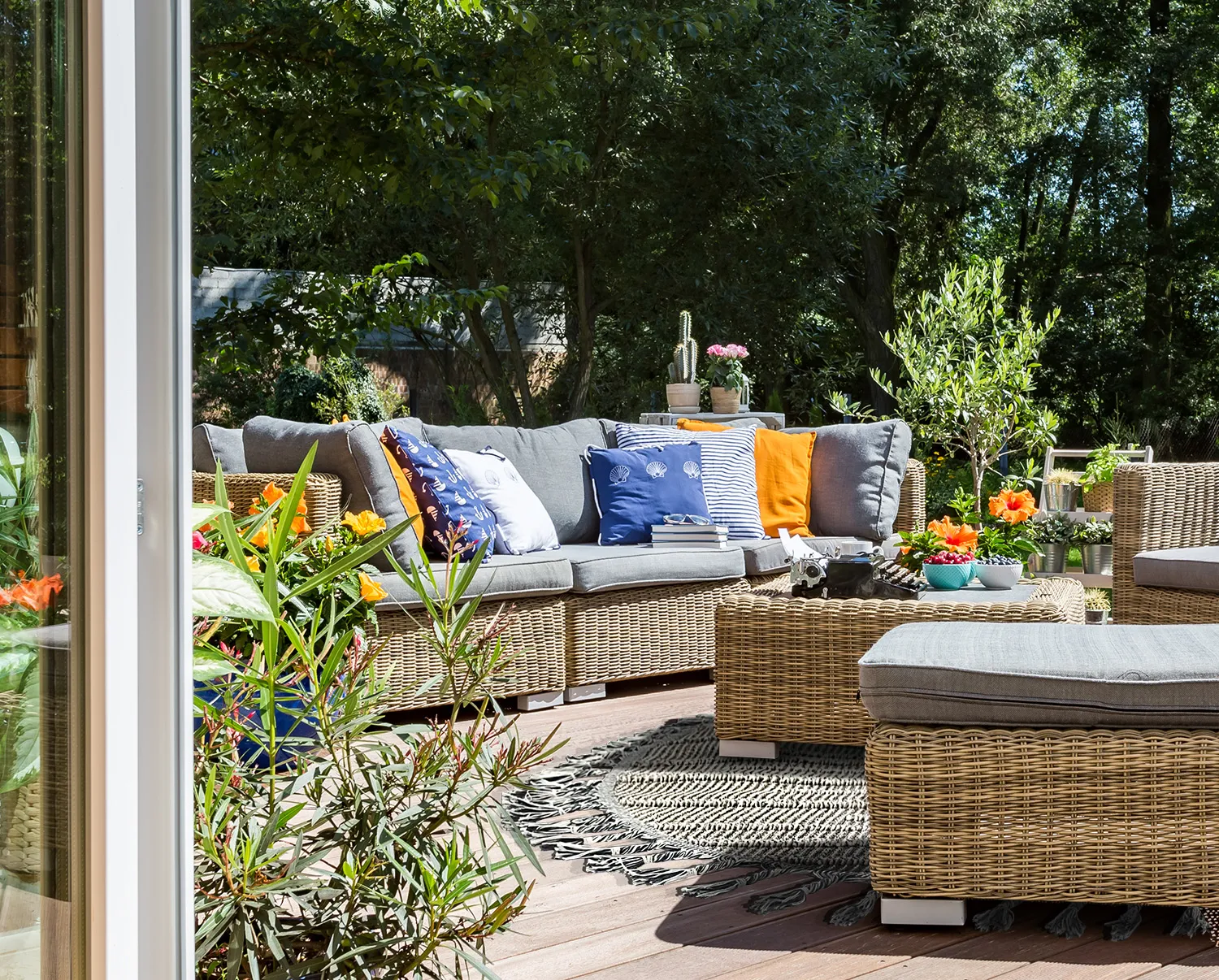 Kruhový koberec - Indoor/Outdoor Indiana (šedá)