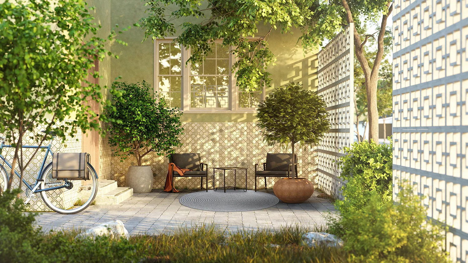 Kruhový koberec - Ferragudo (šedý)