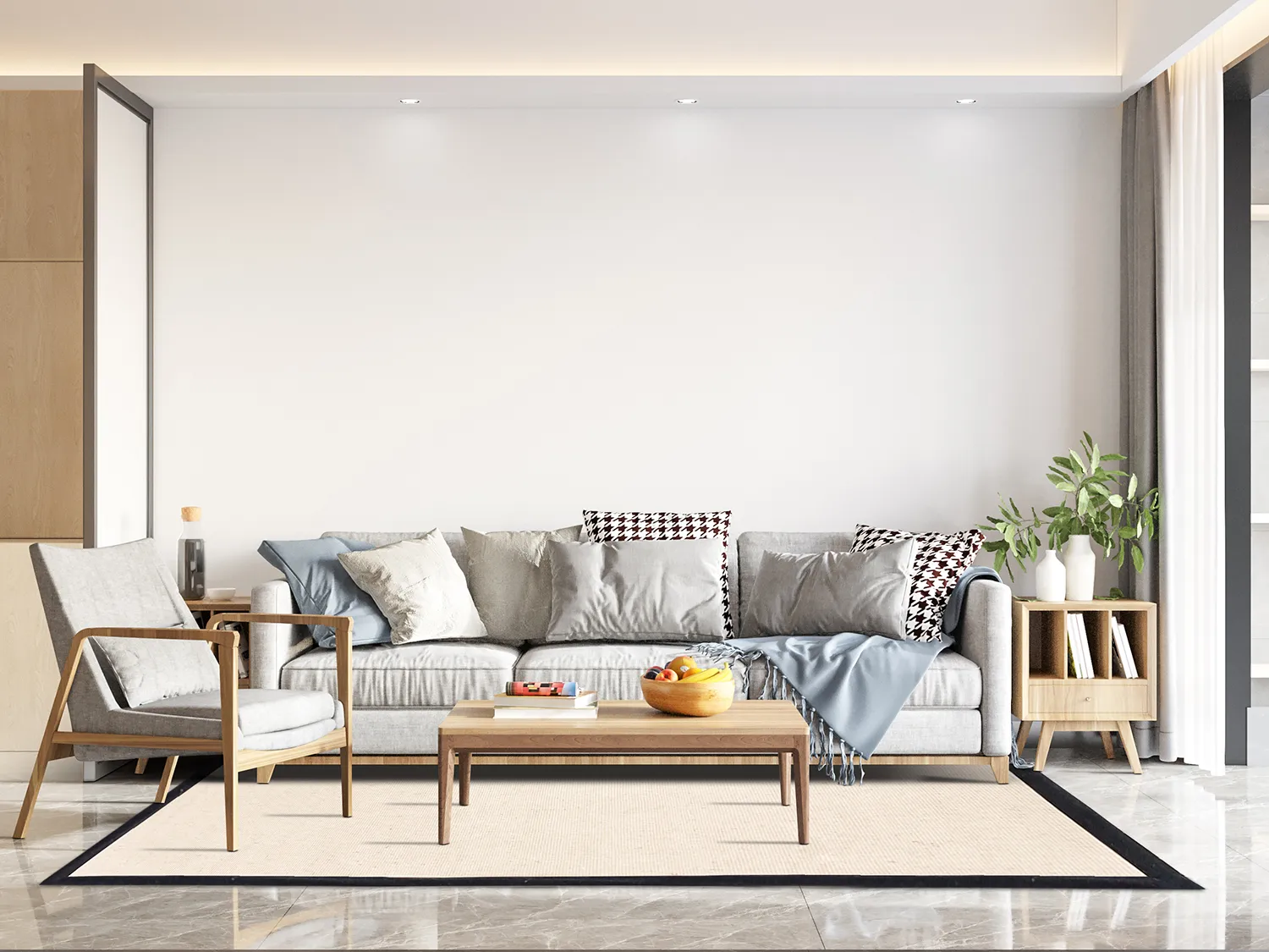 Sisalový koberec - Agave (čierny/offwhite)