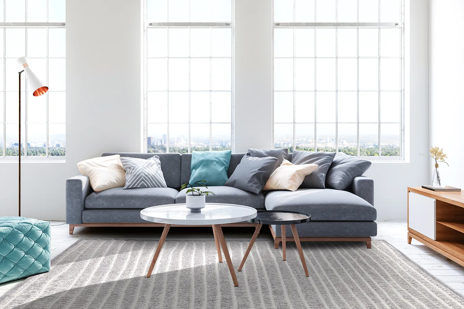 Shaggy Indoor-Outdoor - Kendall (krémová/sivá)