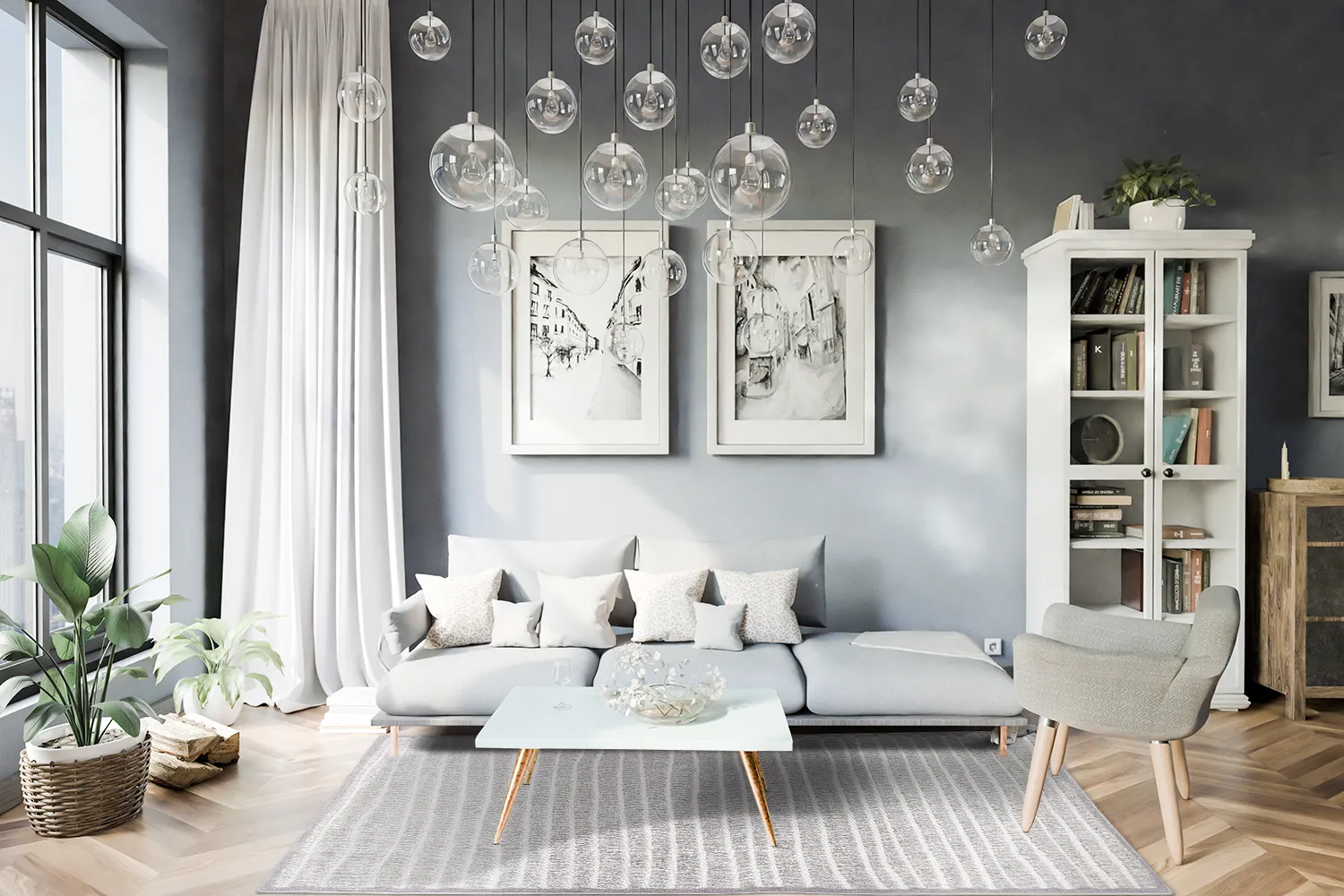 Shaggy Indoor-Outdoor - Kendall (krémová/sivá)