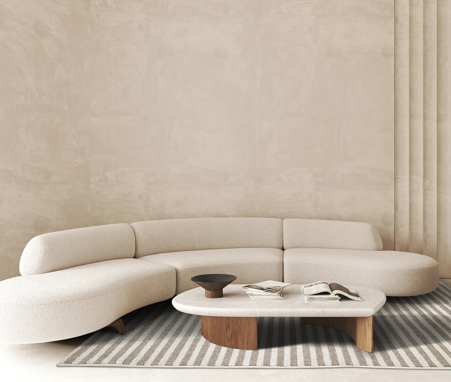 Shaggy Indoor-Outdoor - Baldwin (krémový/bežový)