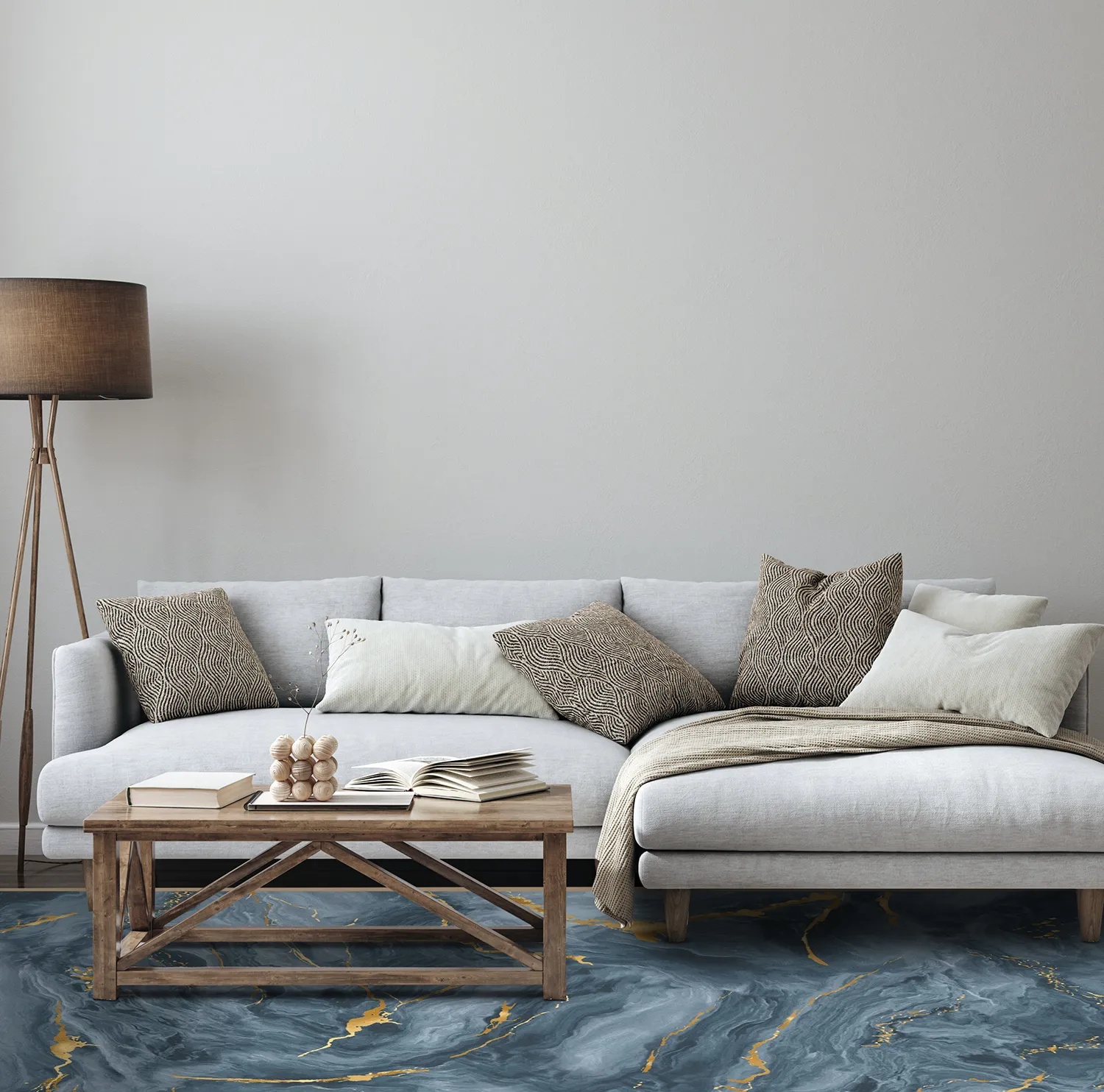 Koberec Wilton - Storm (modro/zlatý)