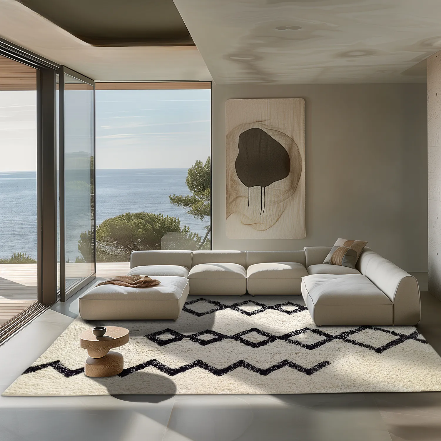 Koberce s dlhým vlasom - Chablis Natural Cotton Shaggy (offwhite/preto)