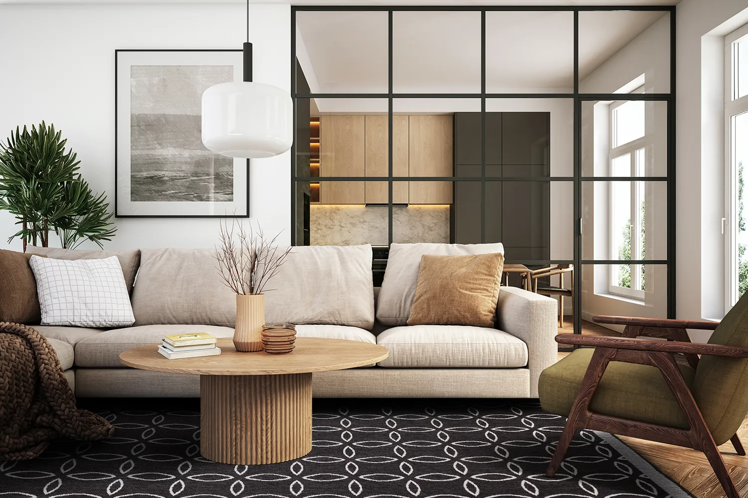 Koberec na vnútorné a vonkajšie použitie - Dewey (čierny)