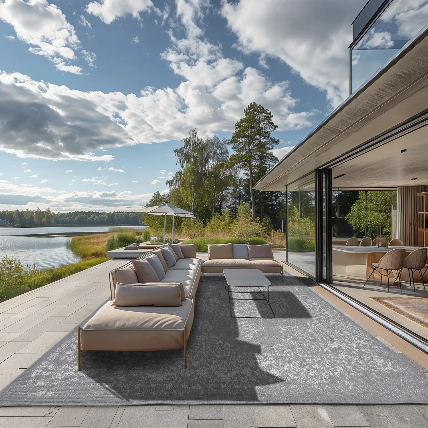 Koberec na vnútorné a vonkajšie použitie - Ellstin (šedý)