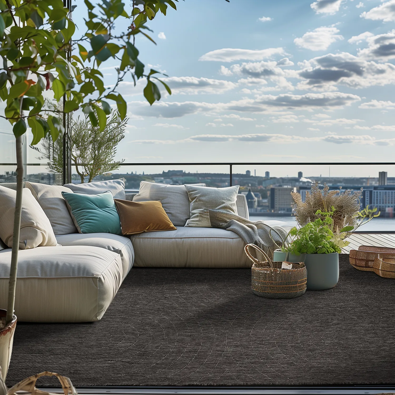 Koberec na interiér a exteriér - Hayden (čierny)