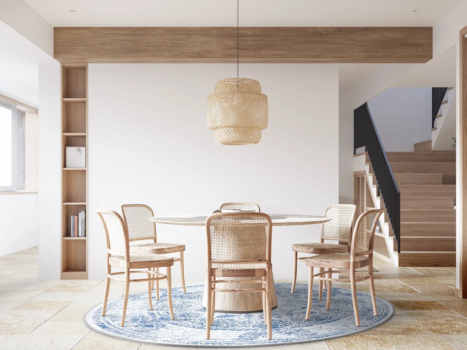 Kruhový koberec - Valeria (modrá)