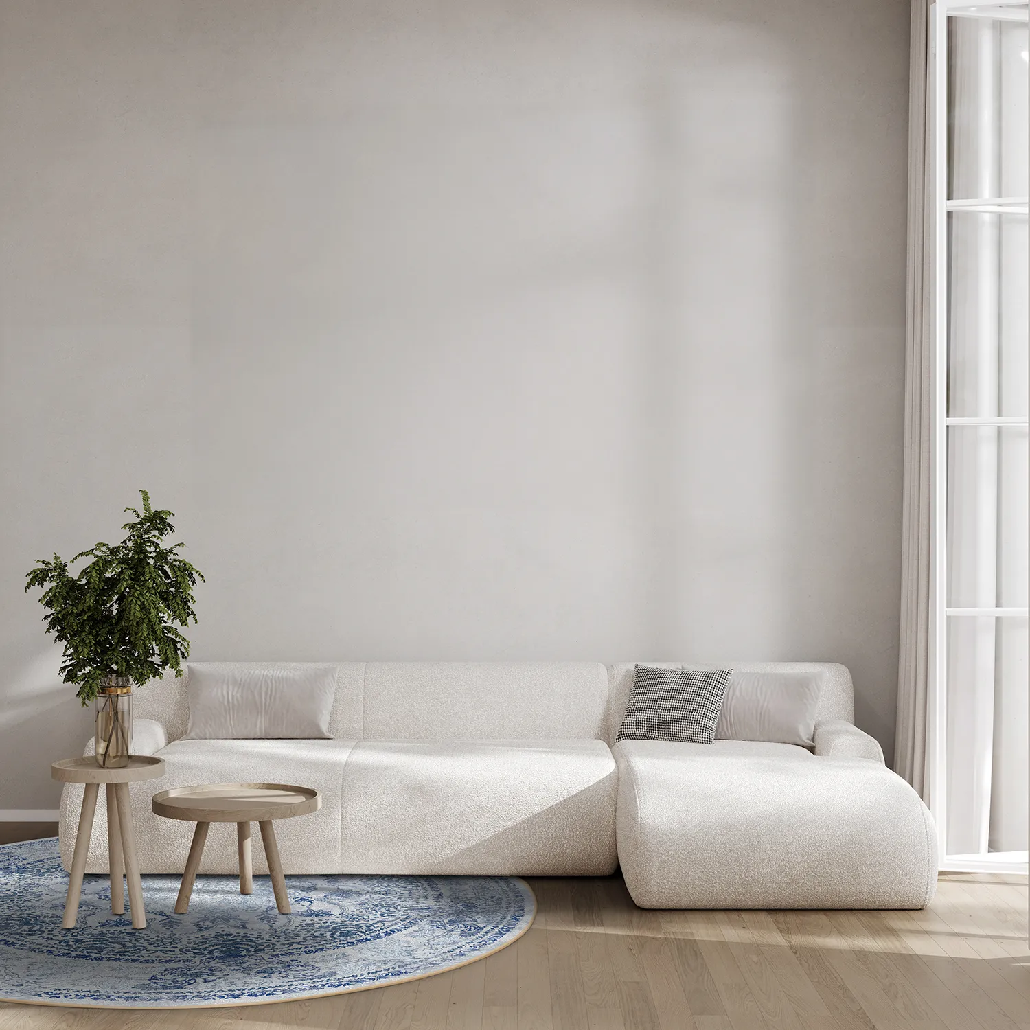 Kruhový koberec - Valeria (modrá)