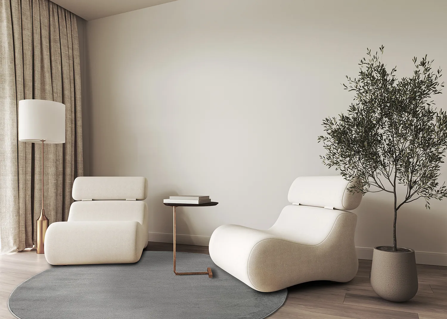 Kruhový koberec - Vevila (šedý)