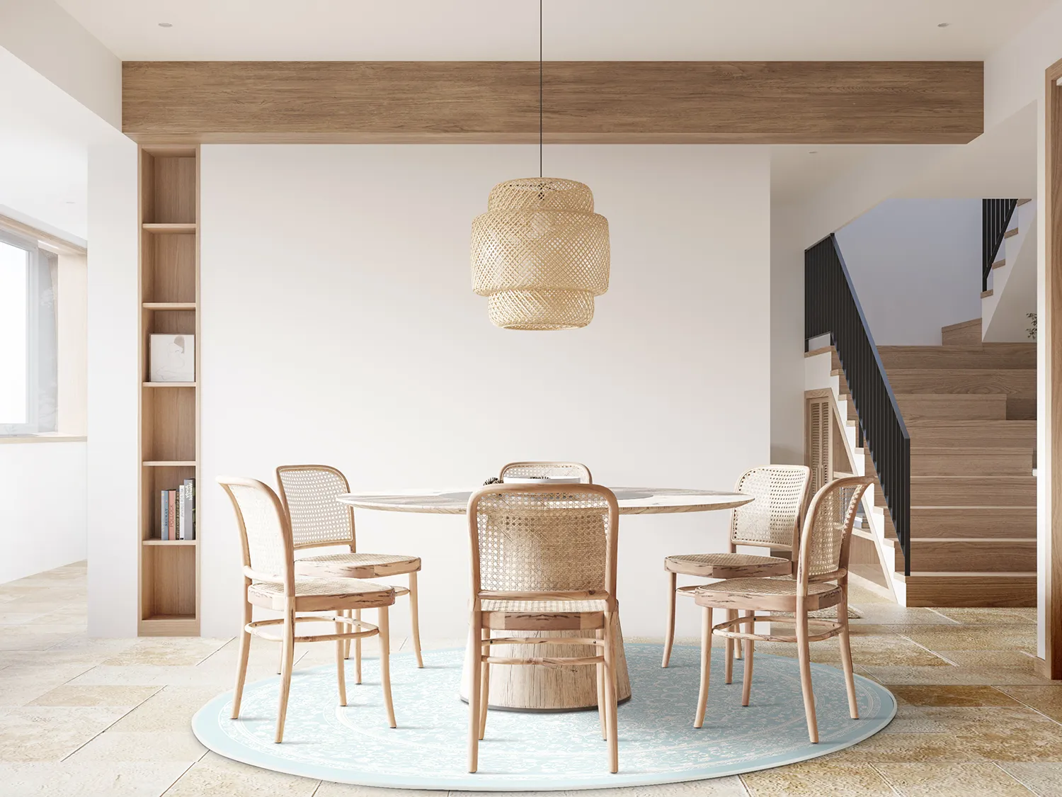 Kruhový koberec - Vivian (modrý)