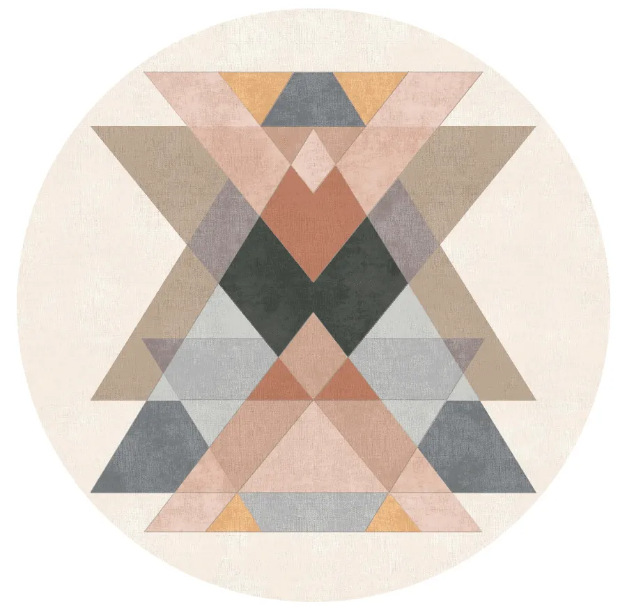 Kruhový koberec - Jeral (béžový/multicolor)