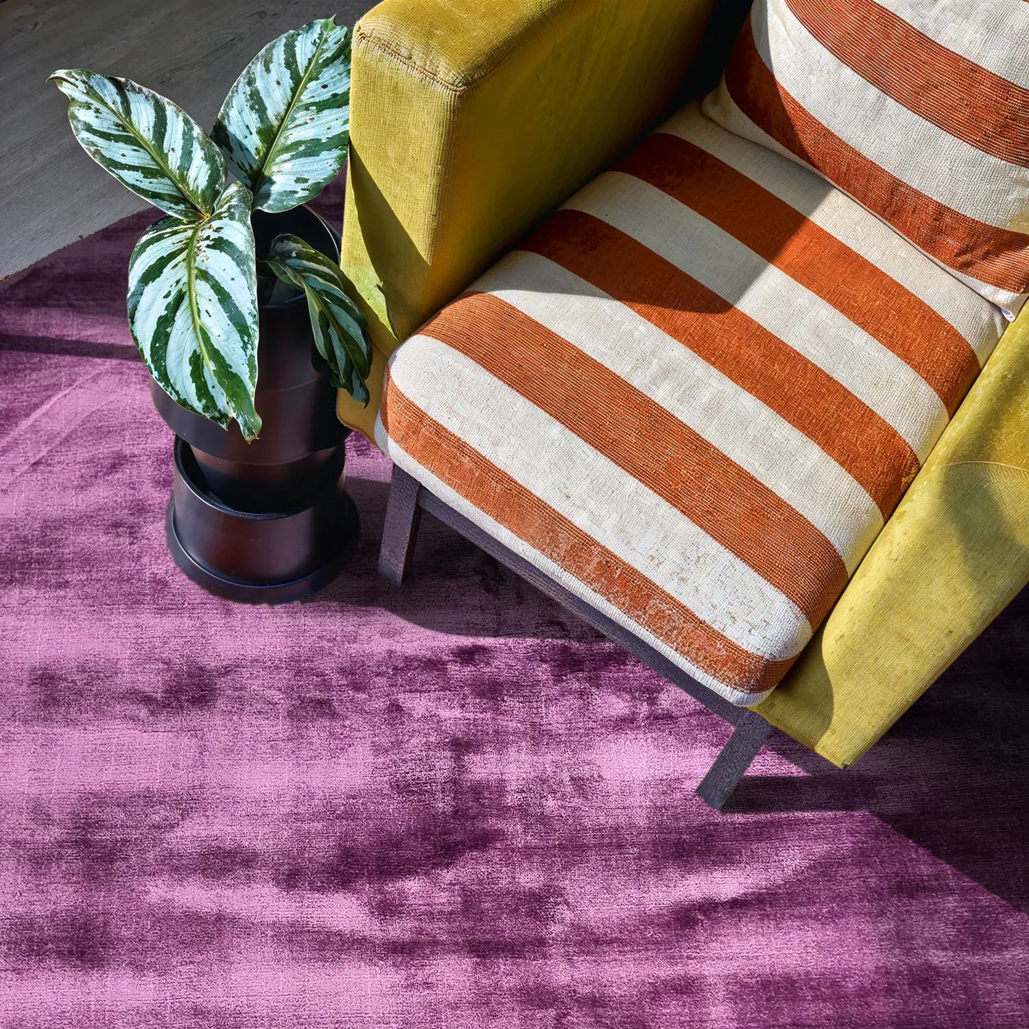 Kruhový koberec - Jodhpur Special Luxury Edition (fialový)