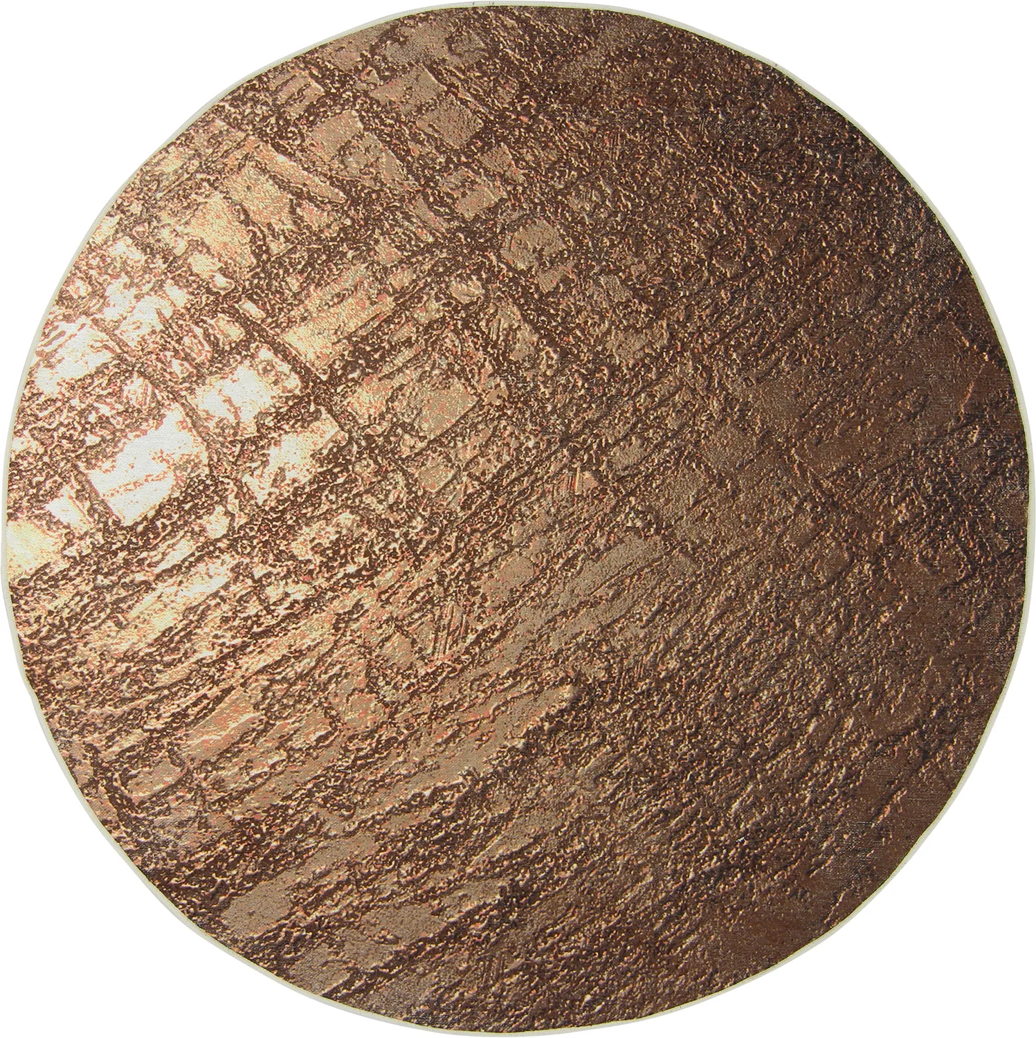 Kruhový koberec - Junes (zlatý)