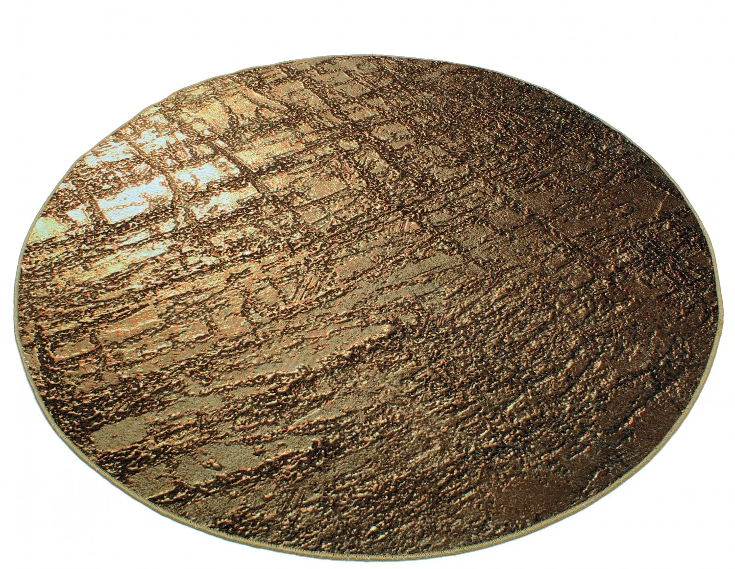 Kruhový koberec - Junes (zlatý)