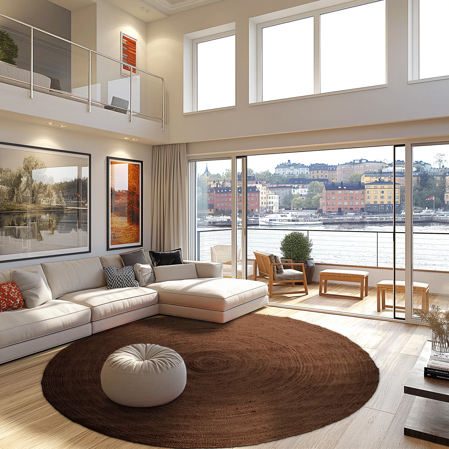 Kruhový jutový koberec - Amasia (hnedý)