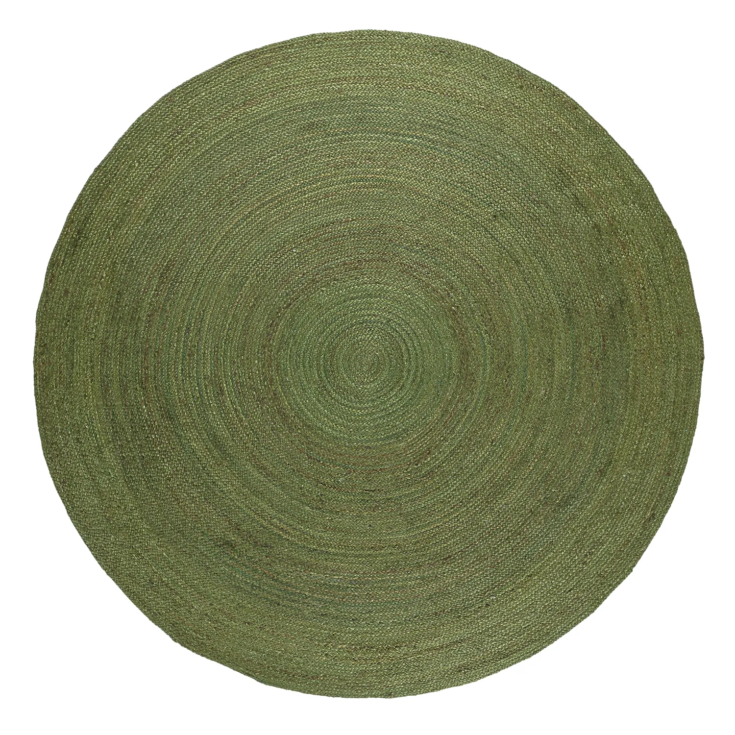 Kruhový jutový koberec - Amasia (vojenská zelená)
