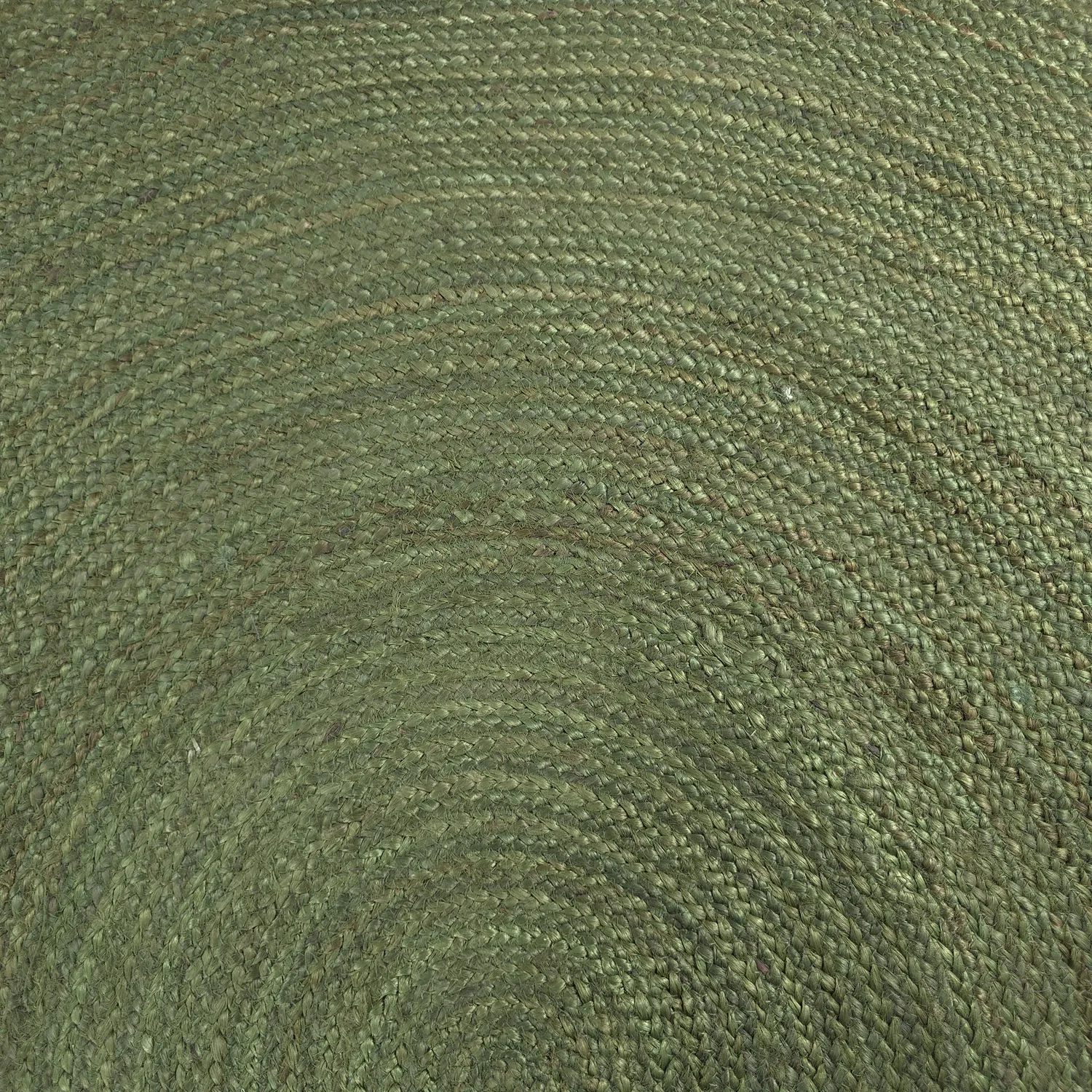 Kruhový jutový koberec - Amasia (vojenská zelená)