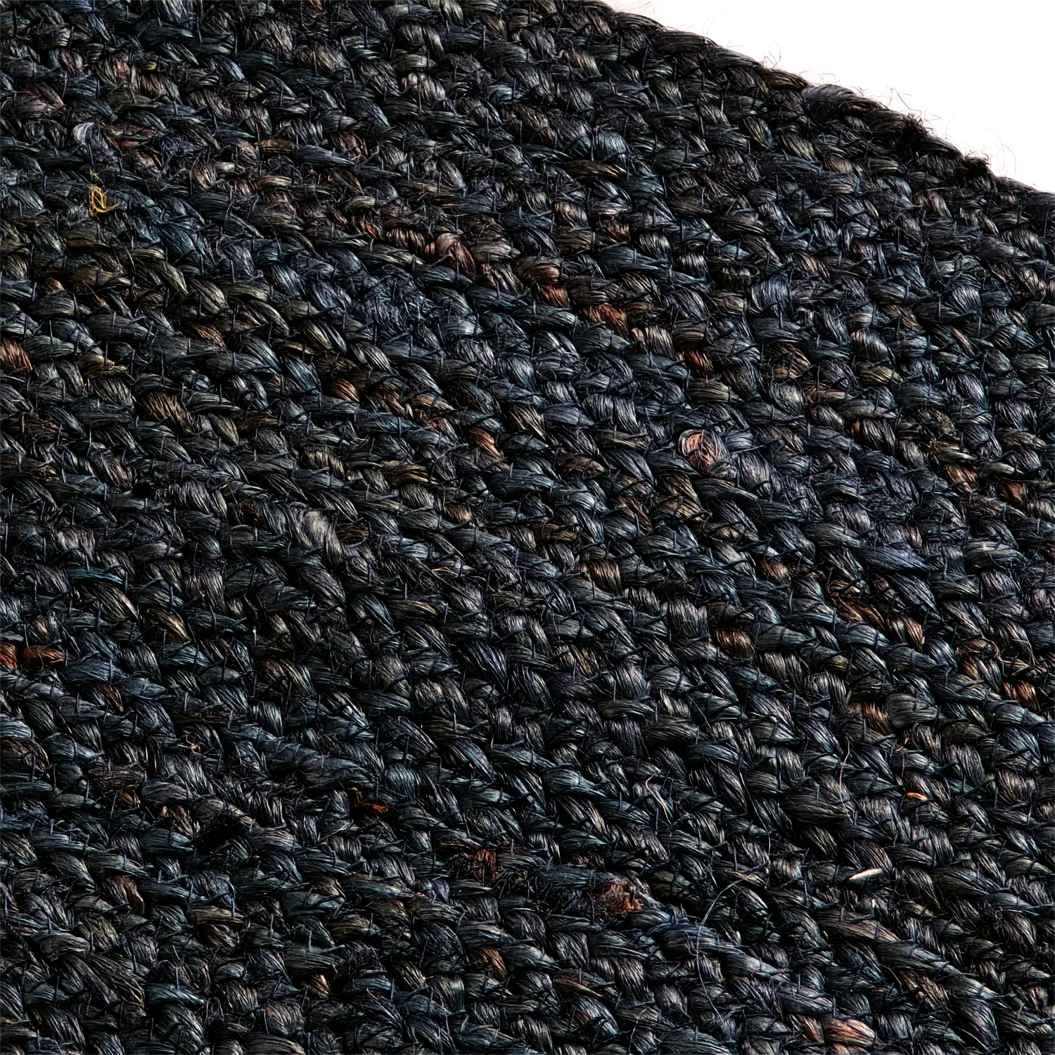 Kruhový jutový koberec - Amasia (tmavomodrý)