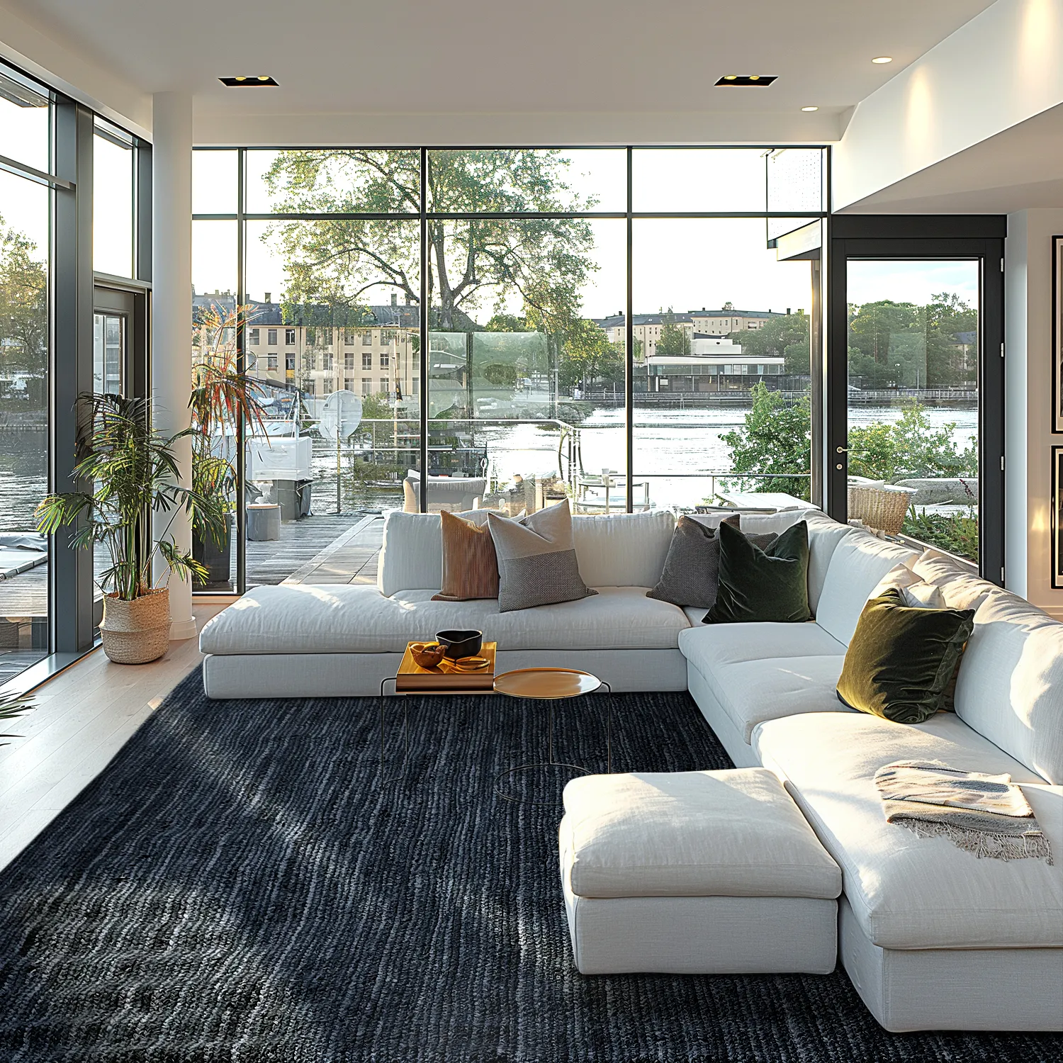 Jutový koberec - Amasia (tmavomodrá)