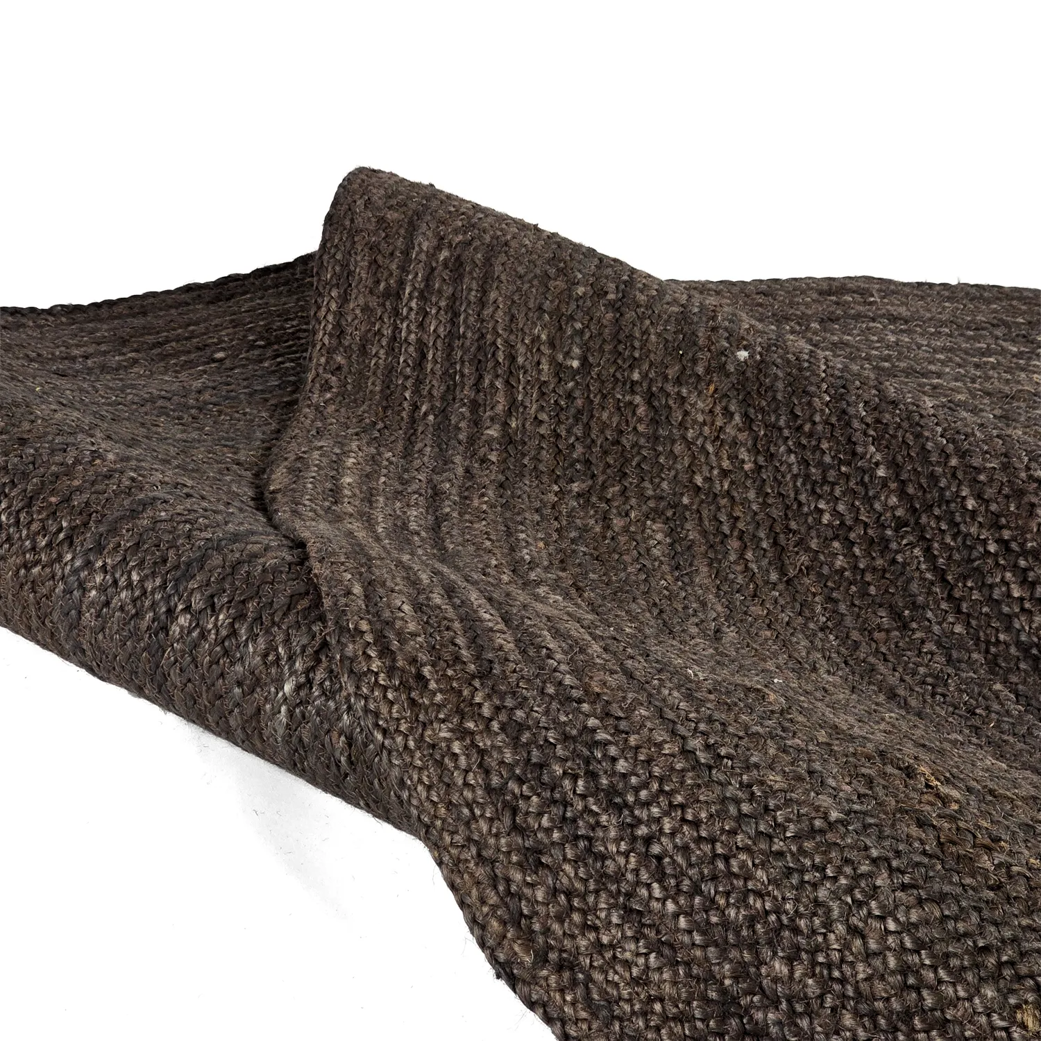 Kruhový jutový koberec - Amasia (tmavošedý)