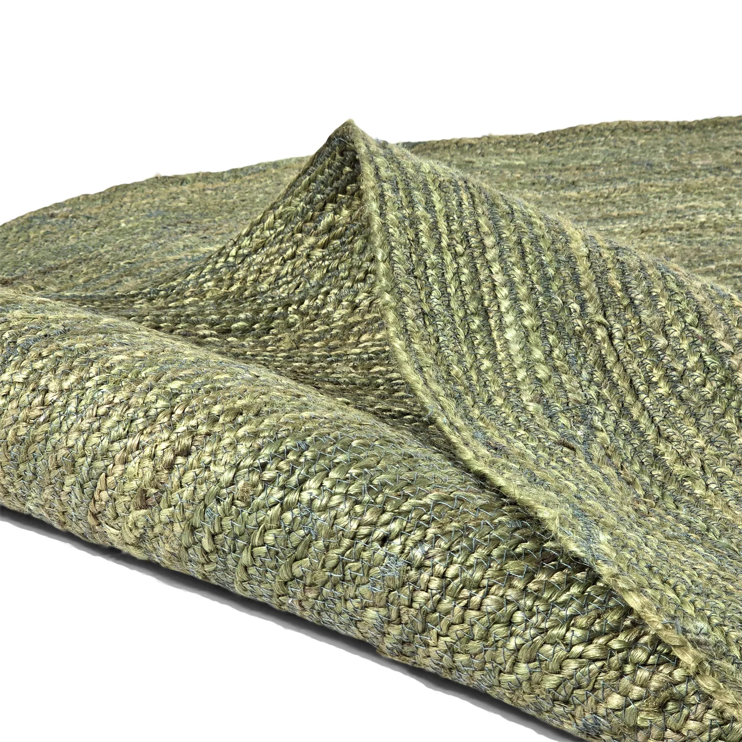 Kruhový jutový koberec - Amasia (olivový)