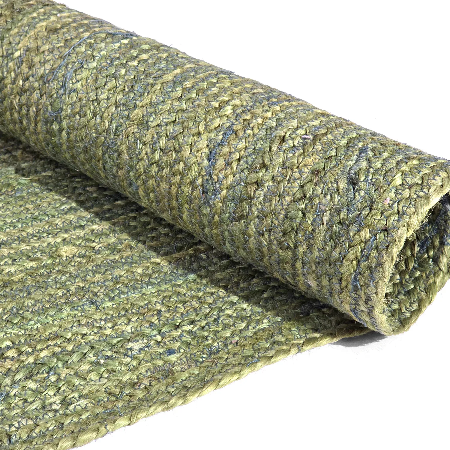 Kruhový jutový koberec - Amasia (olivový)