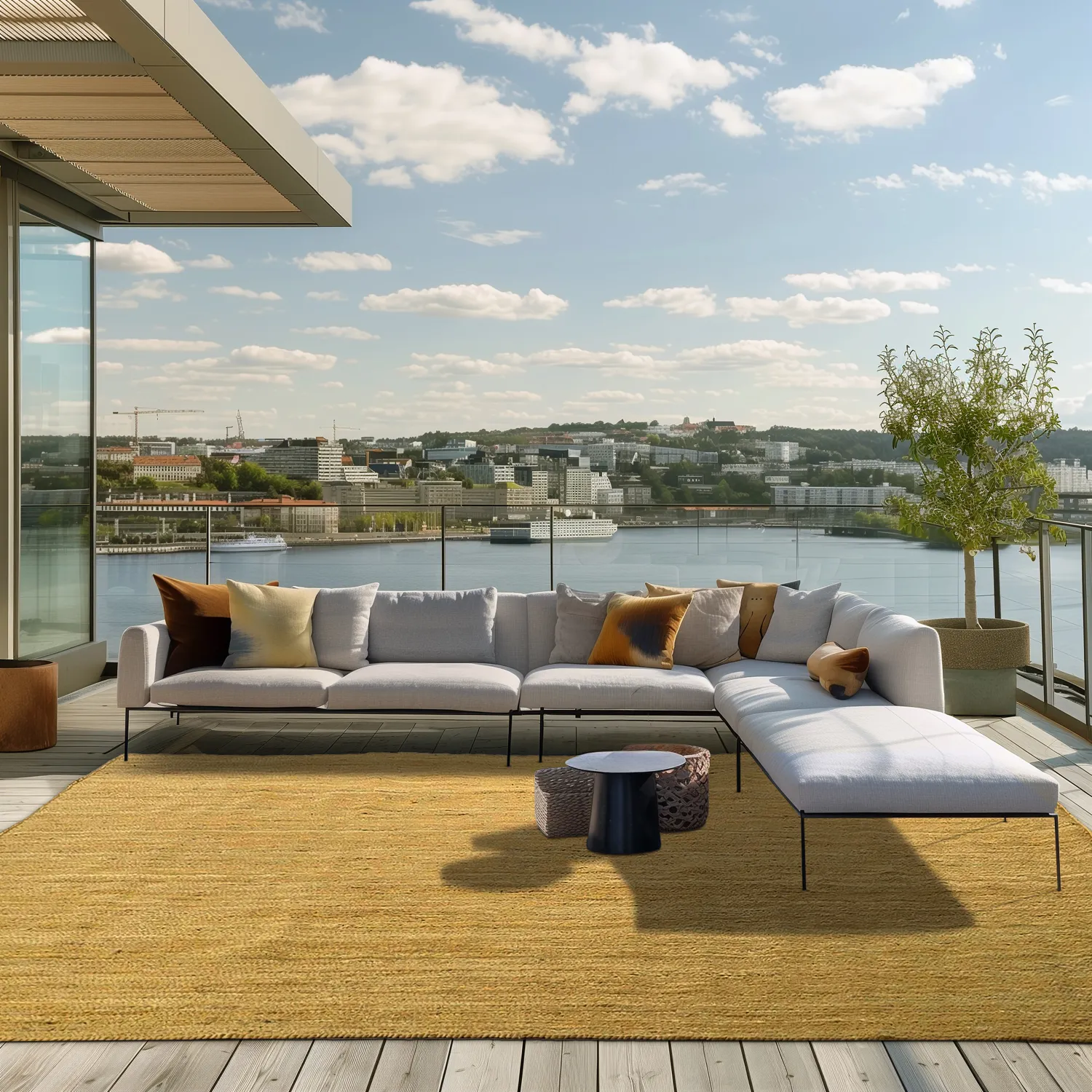 Jutový koberec - Amasia (oranžový)